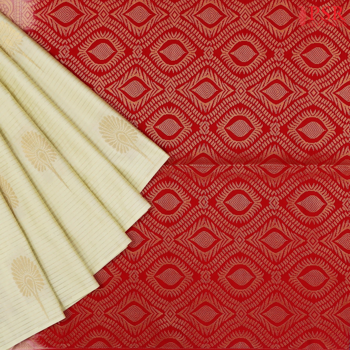 Cream Beige Soft Art Silk Saree
