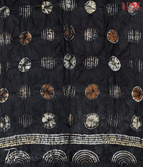 Black Crushed Bandhini Cotton Dress Material