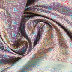 Lilac Lavender Kanchipuram Jacquard Tissue Silk Saree