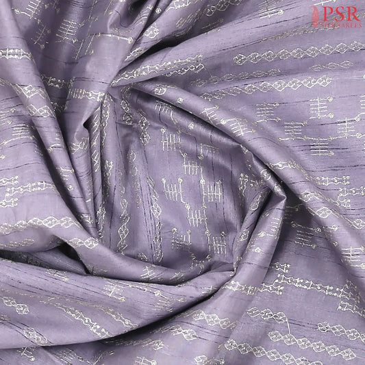 Lavender Semi Tussar Embroidery Saree