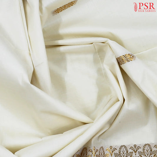 Cream Beige Kerala Cotton Saree