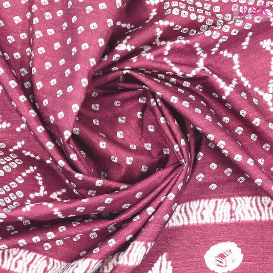 Dark Magenta Semi Tussar Saree