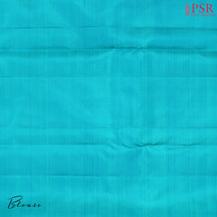 Cyan Blue & Yellow Green Kanchipuram Half & Half Silk Saree