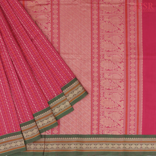 Raspberry Pink Kalakshetra Kovai Cotton Saree