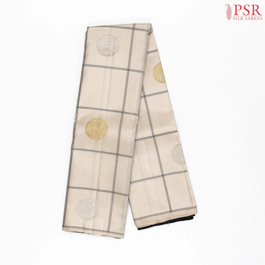 Cosmic Beige Kanchipuram Silk Saree
