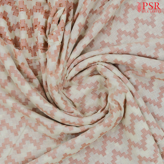 Off White Cotton Dobby Running Material