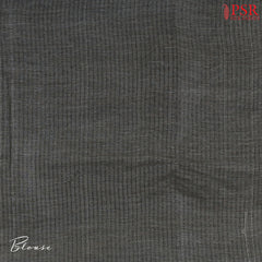 Multicolor Stripes and Charcoal Grey Semi Moonga Saree