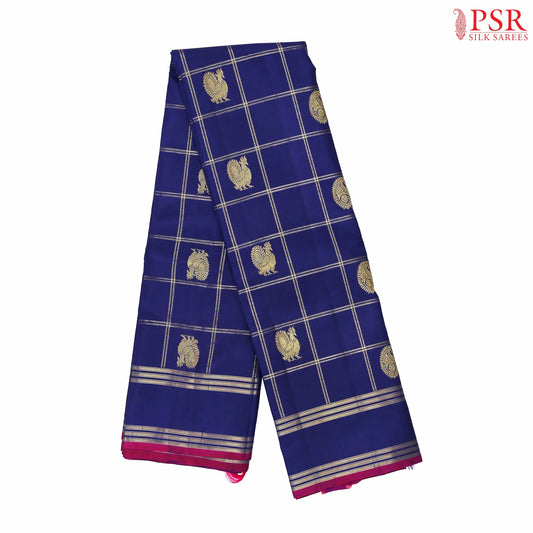 Dark Blue Kanchipuram Silk Saree