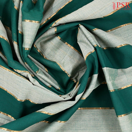 Green & Beige Mangalagiri Cotton Saree