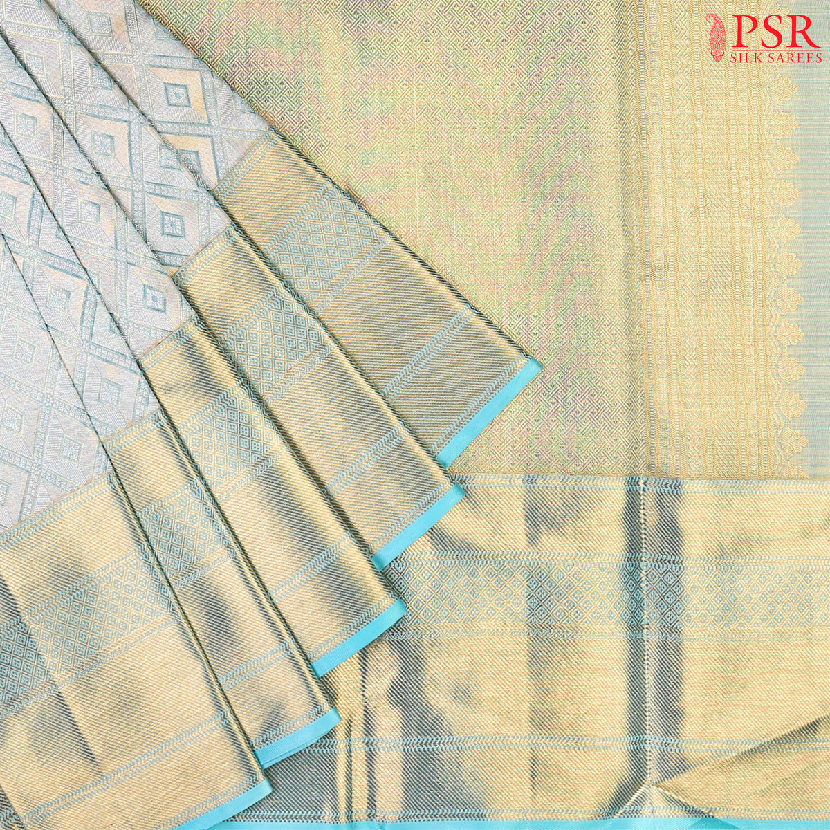 Tissue Blue Kanchipuram Silk Saree