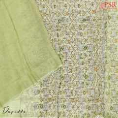Light Moss Green Mal Mal Cotton Dress Material