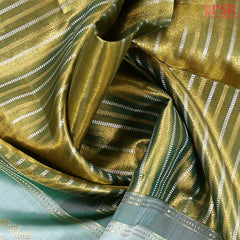 Golden Olive  Kanchipuram Jacquard Tissue Silk Saree