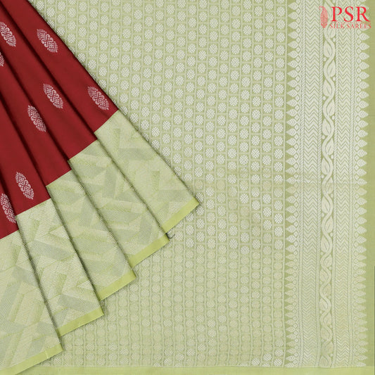 Dark Red Soft Art Silk Saree