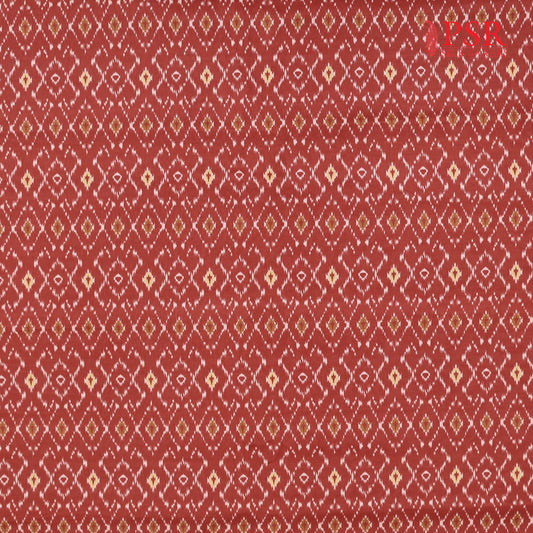 Brick Red Semi Tassar Ikkat Print Running Material