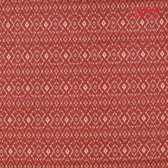 Brick Red Semi Tassar Ikkat Print Running Material