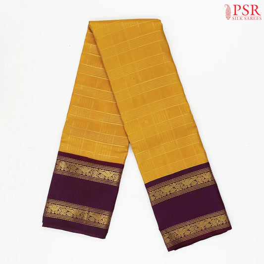 Mustard Yellow Kanchipuram Silk Saree