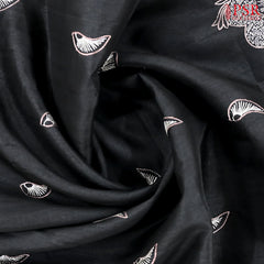 Black Kosa Embroidery Saree
