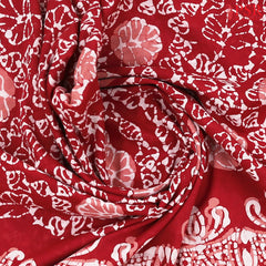 Cherry Red Silk Cotton Saree
