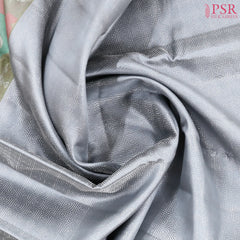Steel Grey Kanchipuram Jacquard Tissue Silk Saree