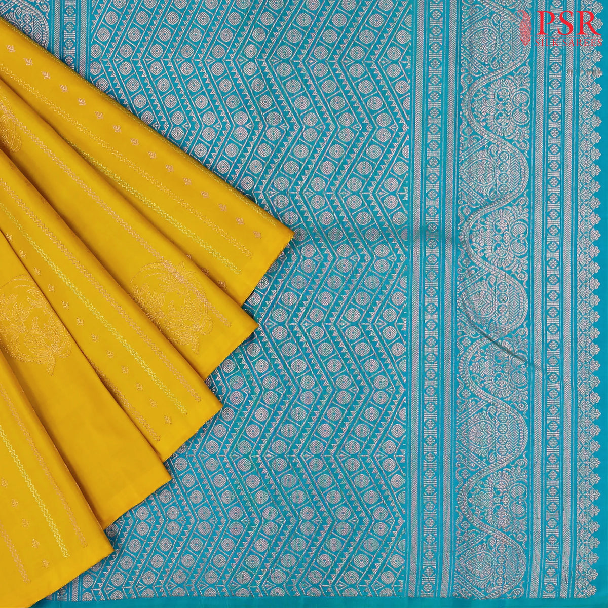 Mustard Yellow Kanchipuram Silk Saree