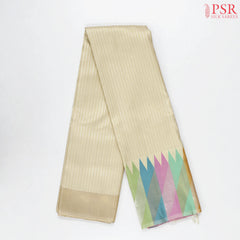 Cream Beige Kanchipuram Silk Saree
