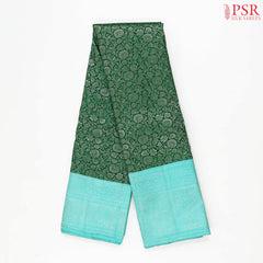 Dark Green Kanchipuram Jacquard Silk Saree