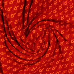 Rust red Cotton Print Running Material