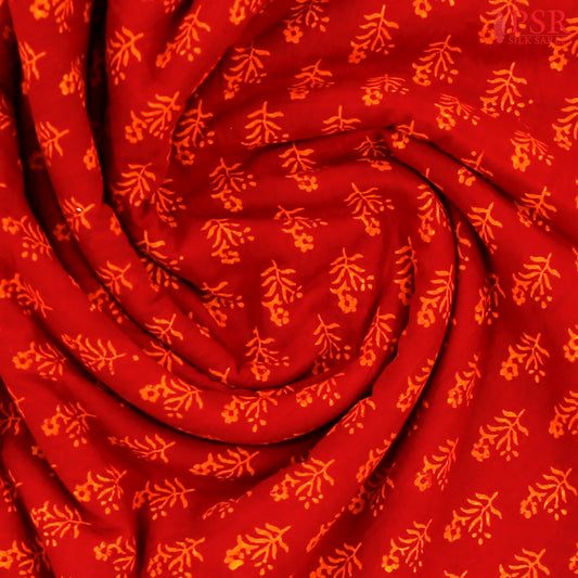 Rust Red Cotton Print Running Material
