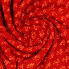 Rust Red Cotton Print Running Material