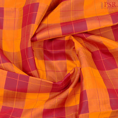 Rich Maroon & Saffron Kanchipuram Silk Saree