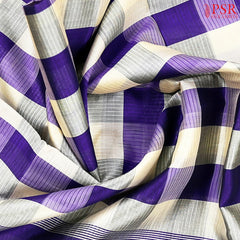 Off White & Royal Blue Cotton Silk Saree