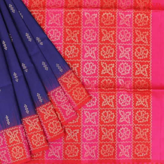 Berry Blue Soft Silk Saree
