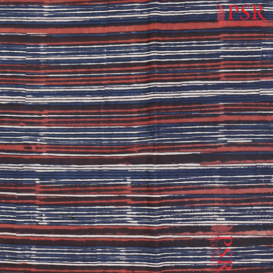 Blue & Red Dabu Print Running Material