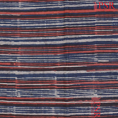 Blue & Red Dabu Print Running Material