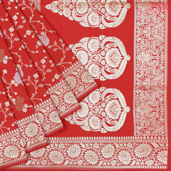 Red Banaras Art Silk Saree