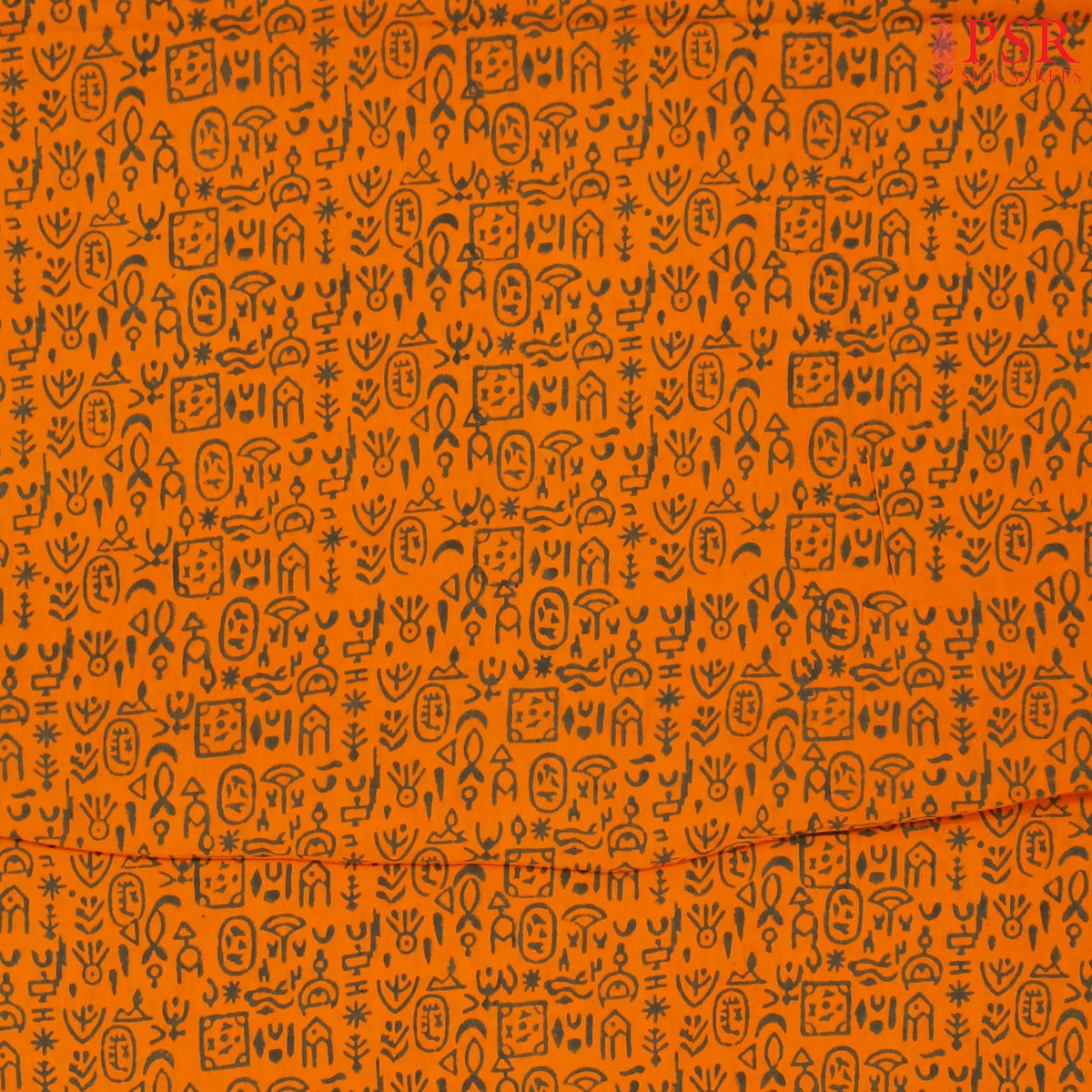 Orange Cotton Print Running Material