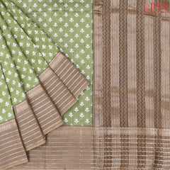 Khaki Green Assam Saree