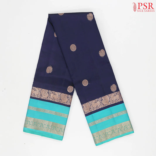 Dark Blue Kanchipuram Silk Saree