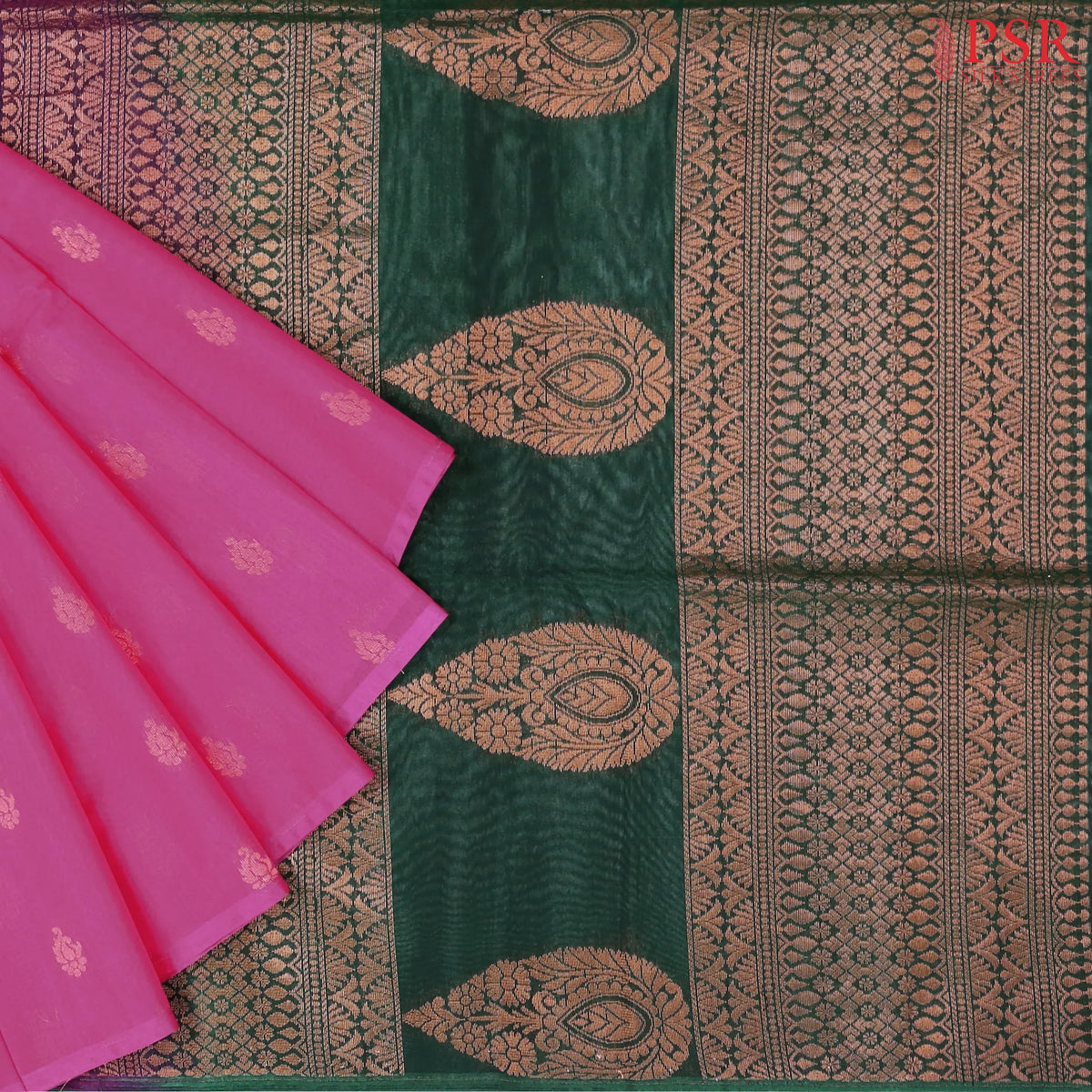 Dark Pink Silk Cotton Saree