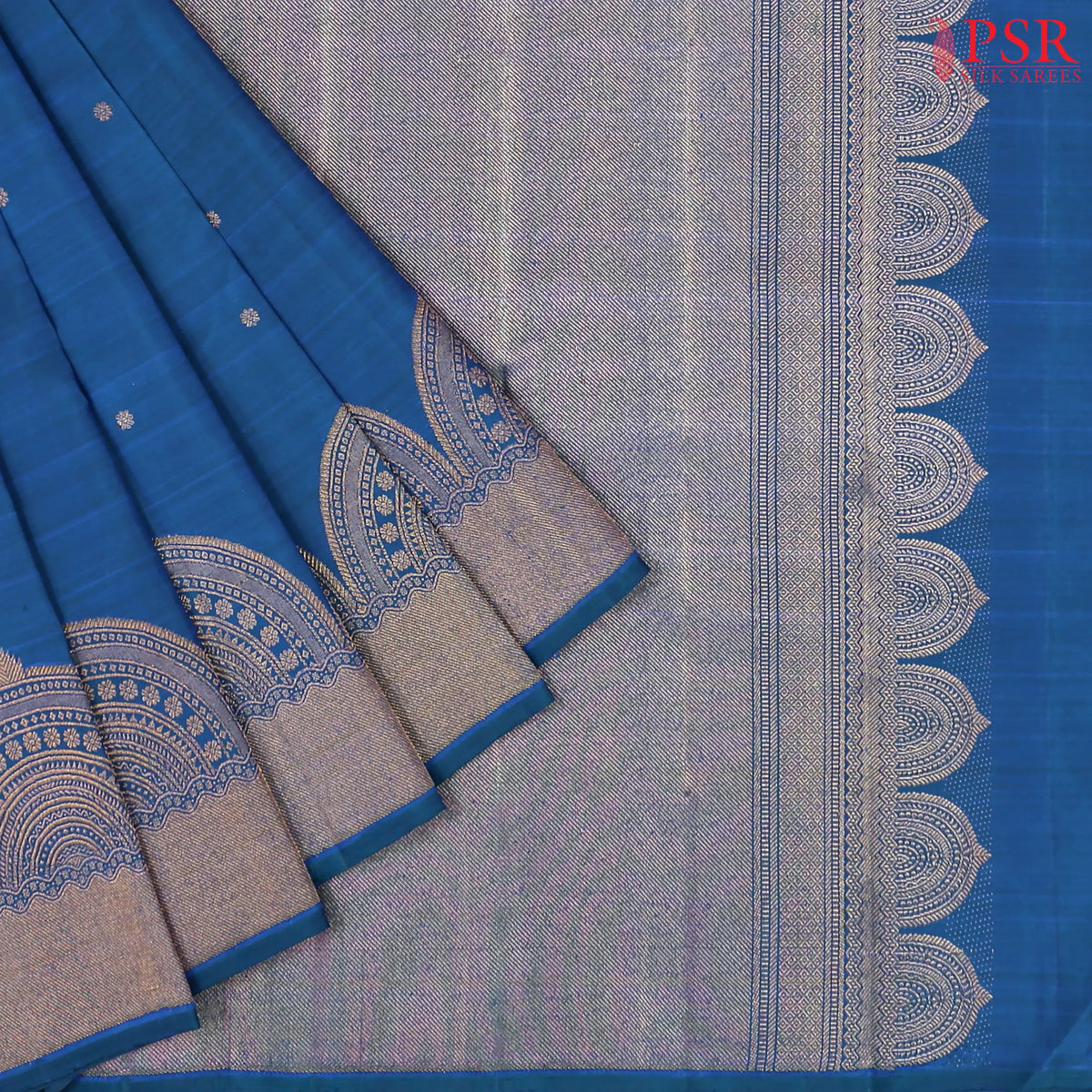 Yale Blue Kanchipuram Silk Saree