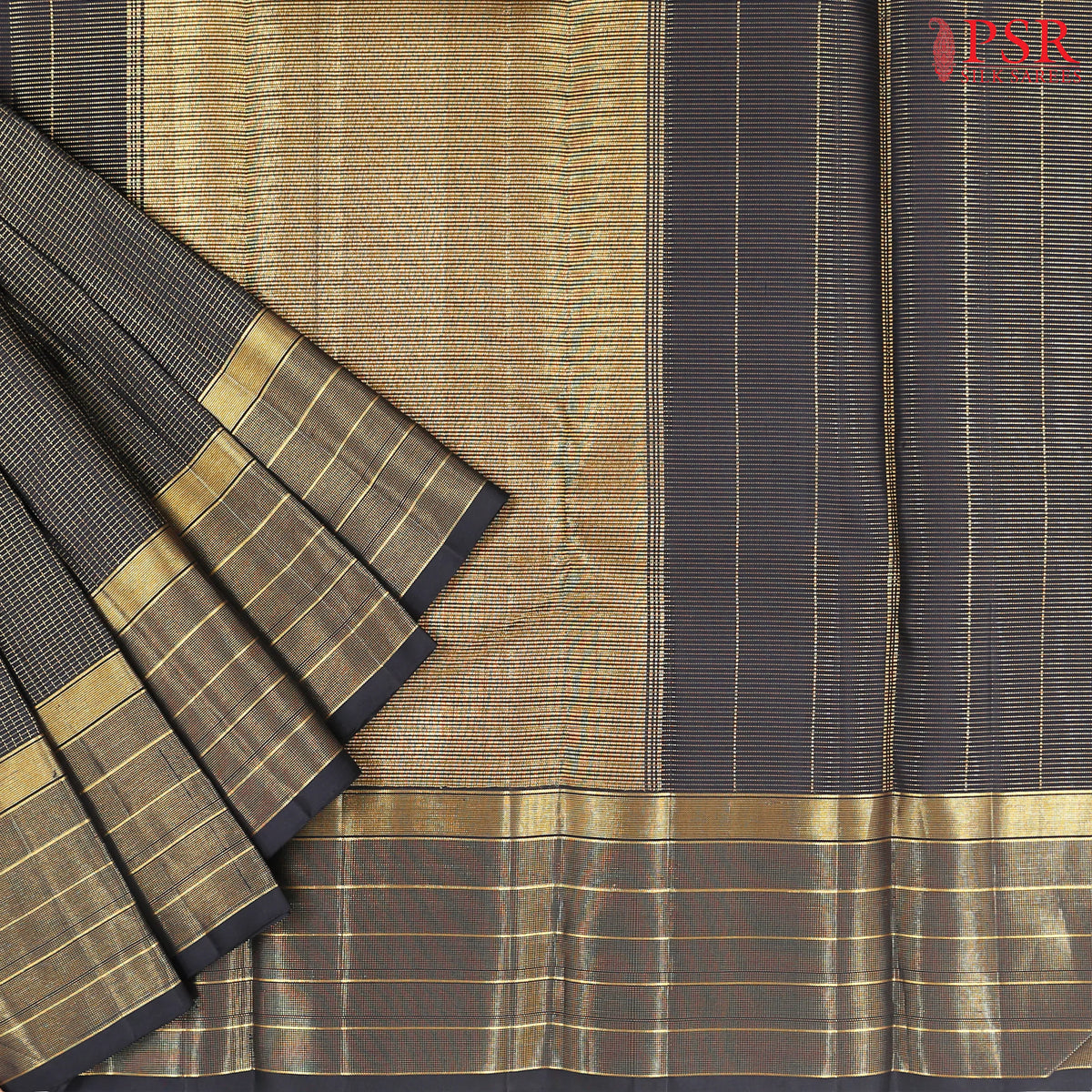 Black Kanchipuram Silk Saree