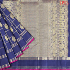Dark Blue Kanchipuram Silk Saree