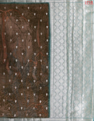 Brown Chiniya Silk Saree