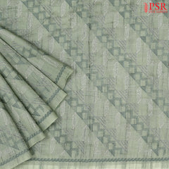 Sage Green Semi Tussar Embroidery Saree