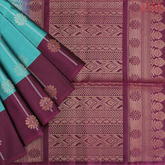 Viridian Blue Soft Silk Mix Saree