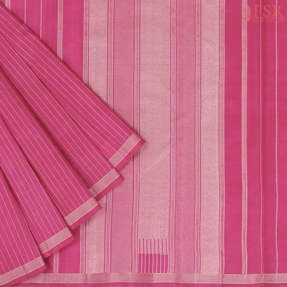Raspberry Pink & Tiffany Blue Kanchipuram Half & Half Silk Saree