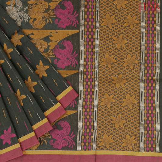 Resene Olive Green Kovai Cotton Saree