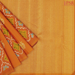 Pumpkin Orange Kanchipuram Silk Saree