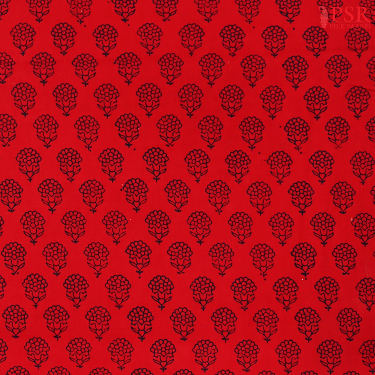 Red Cotton Print Running Material
