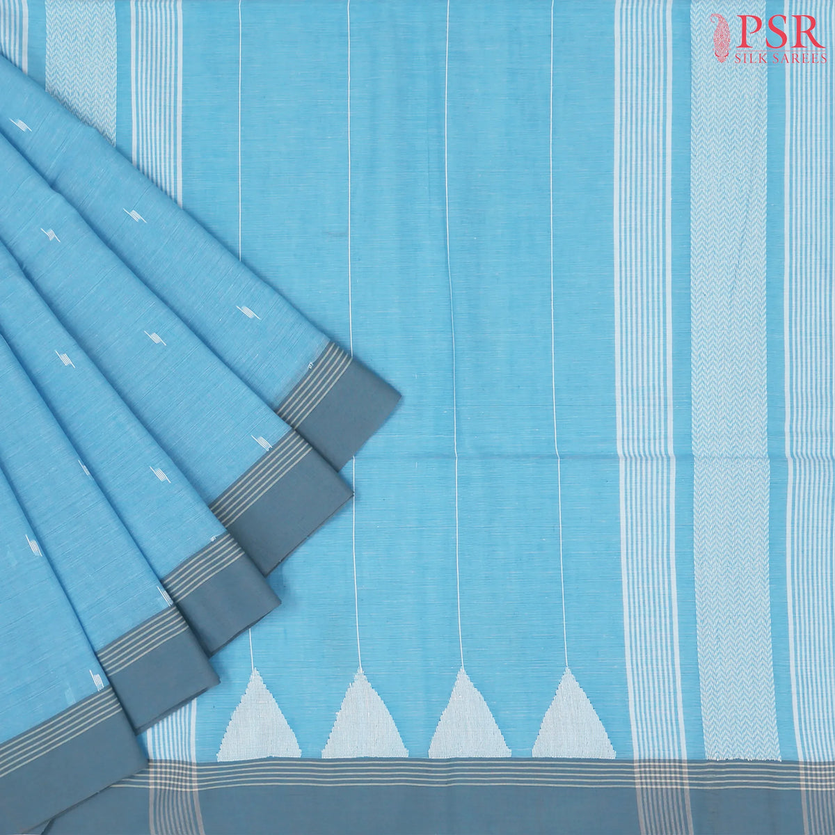 Sky Blue Byloom Cotton Saree